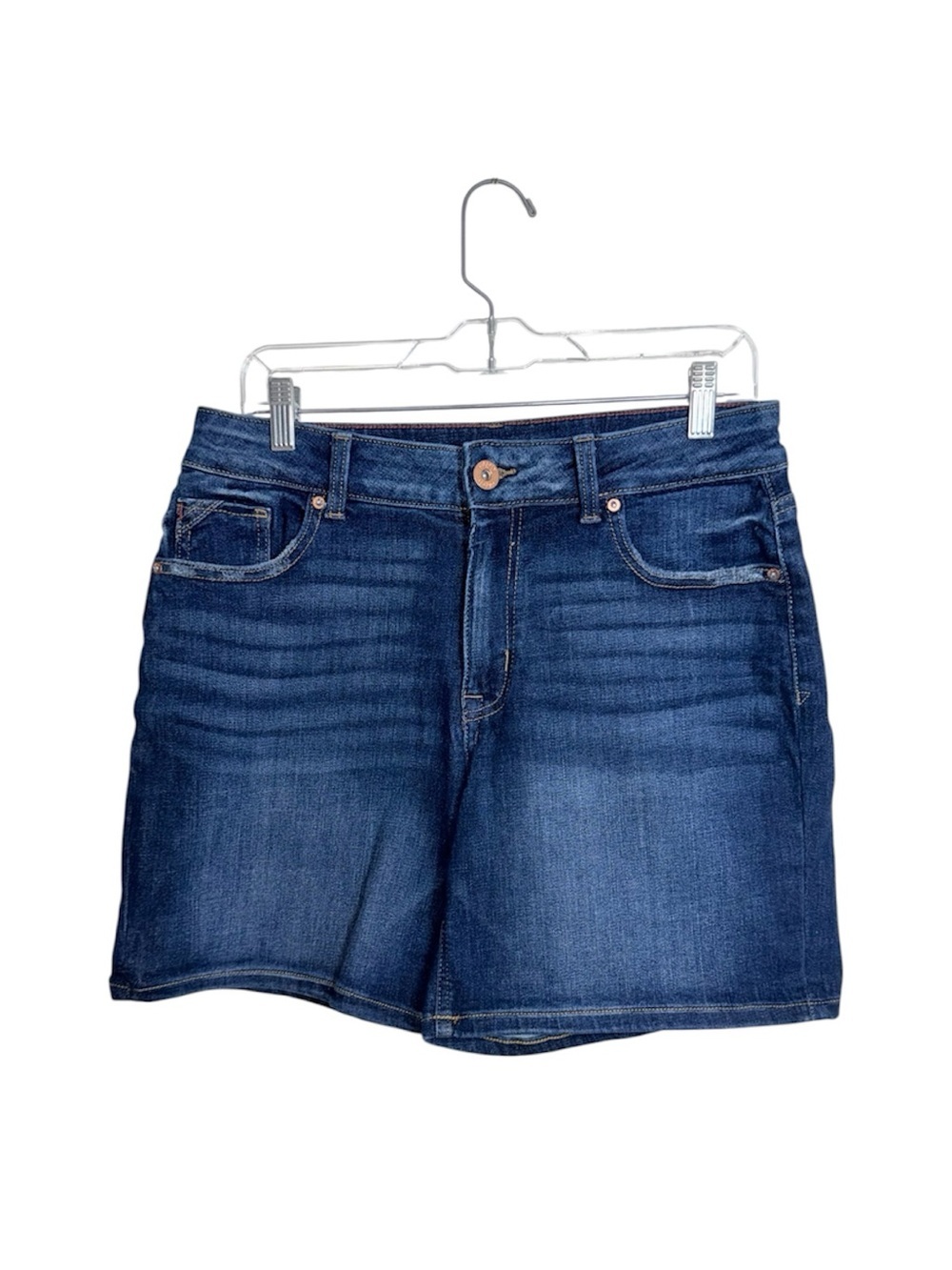 Maurices Edgely 6” Jean Shorts Dark Wash High Rise Denim Summer Size 12 Women’s